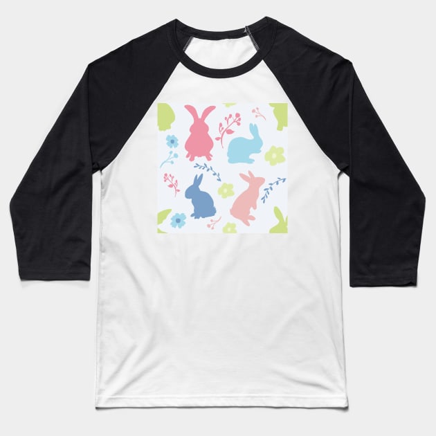 Colourful Bunnies Baseball T-Shirt by NattyDesigns